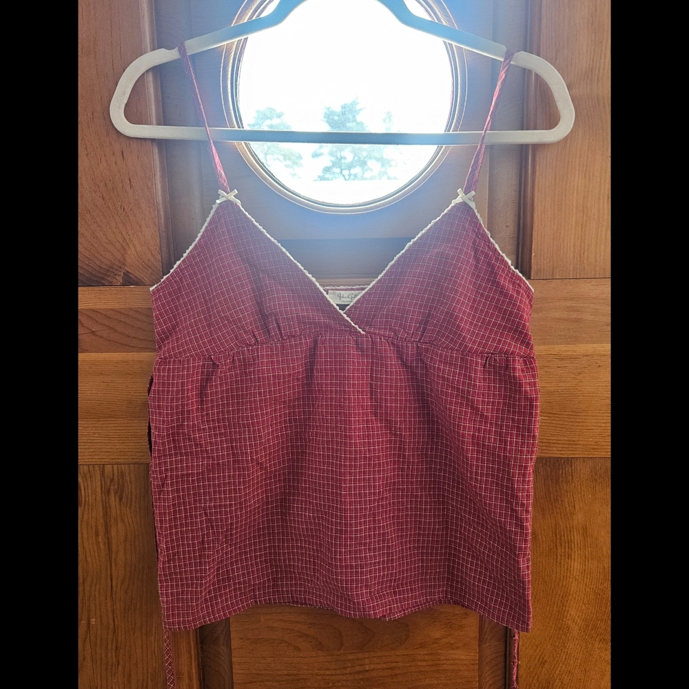Brandy Melville Red Plaid Tank Top